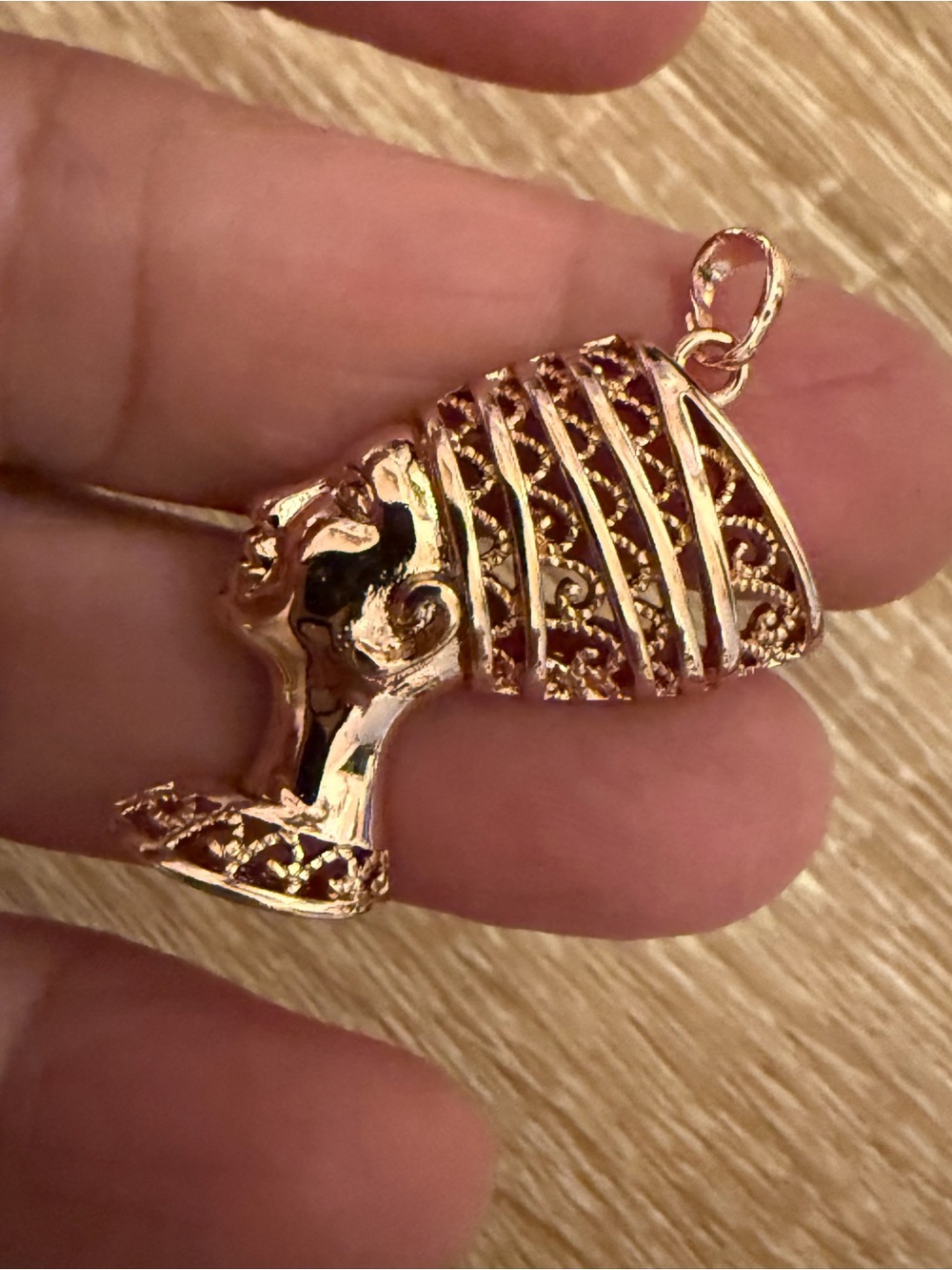 Gold-Tone Egyptian Queen Pendant Necklace Charm